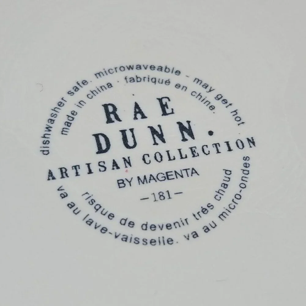 6" Rae Dunn Chow Down Pet Bowl Dish‎ White/Cream & Red Color Medium Size - Picture 3 of 9